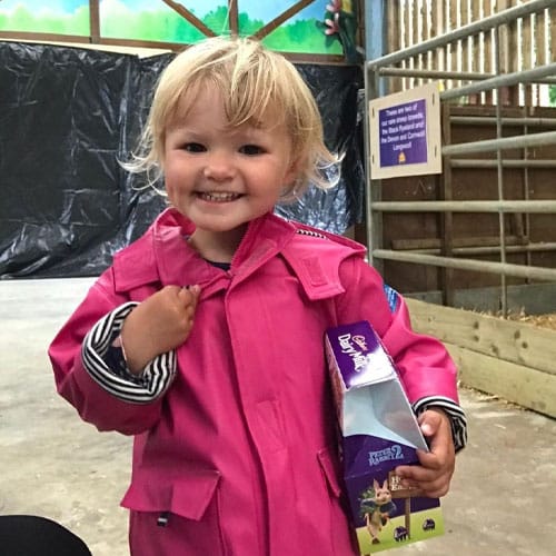 A very happy girl, enjoying herself at The Big Sheep.