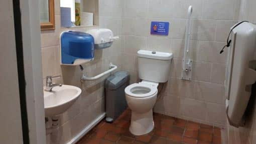 Accessible toilet at reception