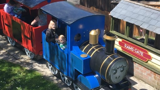 Train-ride-stopping-at-the-station Train ride stopping at the station